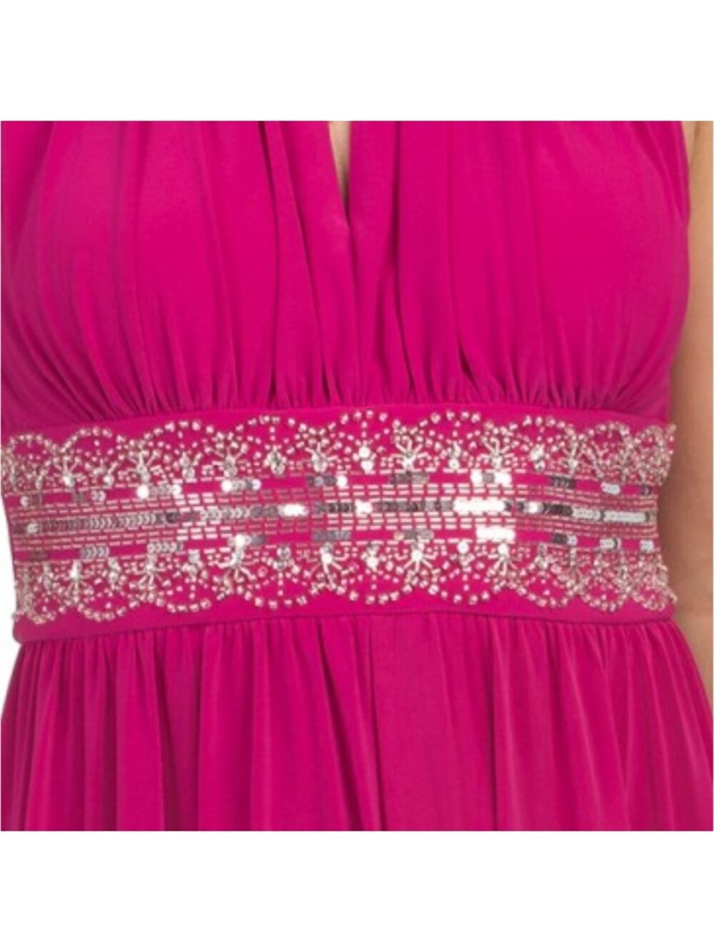 R&M RICHARDS Petite Beaded Waist Long Knit Maxi Dress - Picture 3 of 3